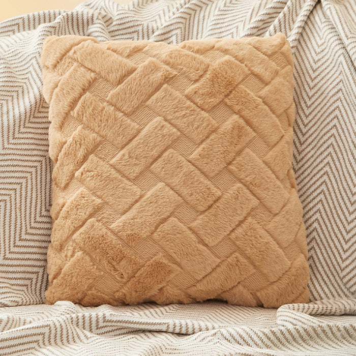 CAPRI Coussin carré en tissu à motifs camel 43x43 cm