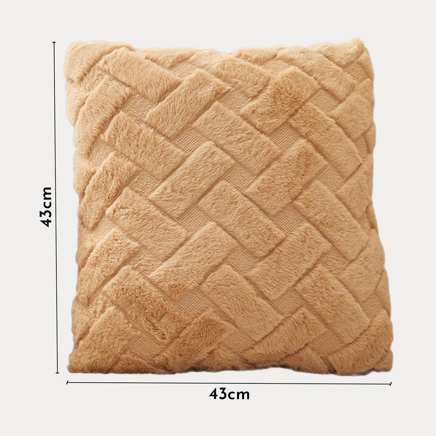 CAPRI Coussin carré en tissu à motifs camel 43x43 cm