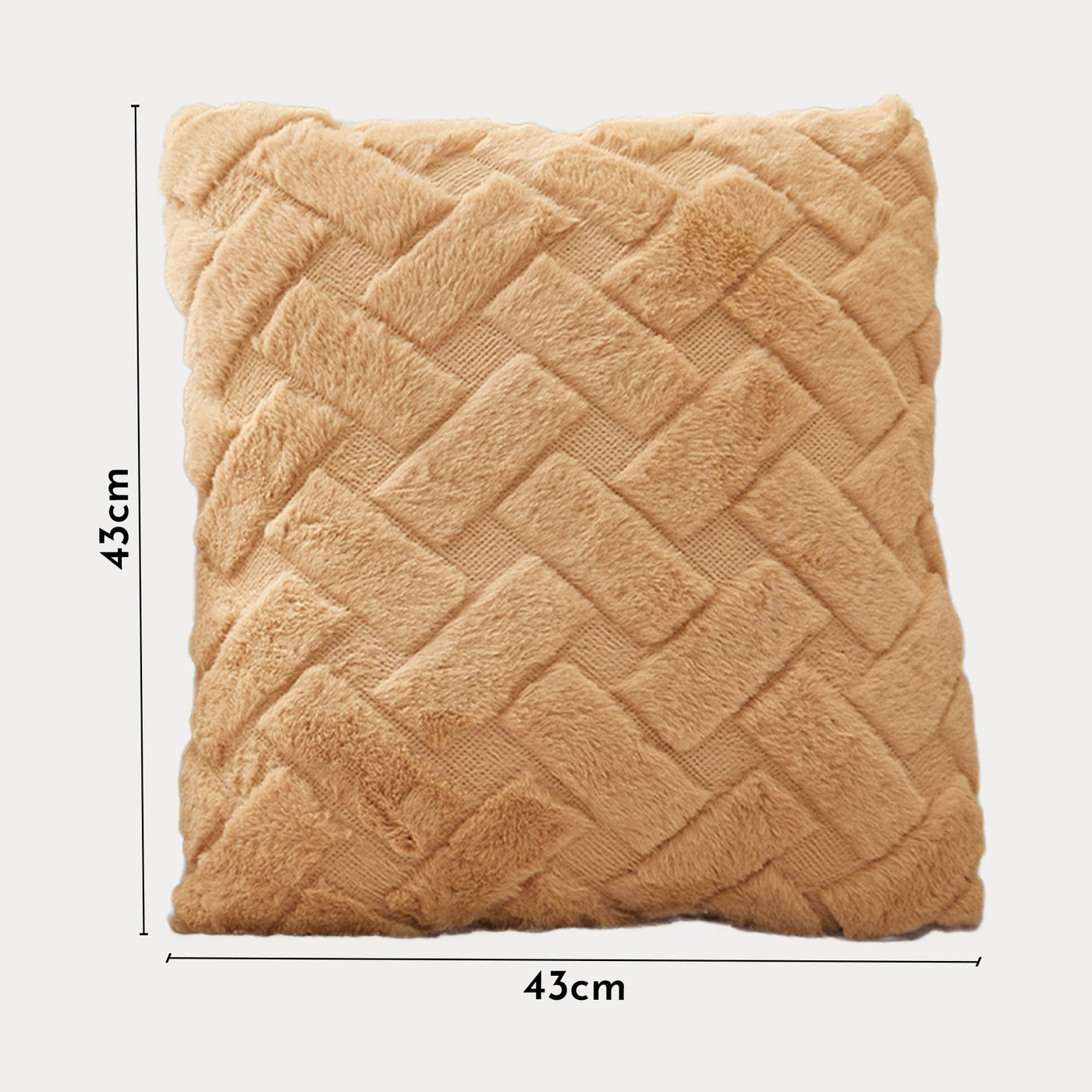 CAPRI Coussin carré en tissu à motifs camel 43x43 cm - Coussins - Mobilier Deco