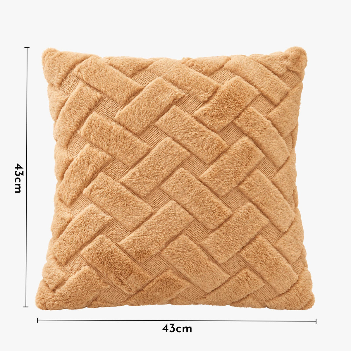 CAPRI Coussin carré en tissu à motifs camel 43x43 cm - Coussins - Mobilier Deco