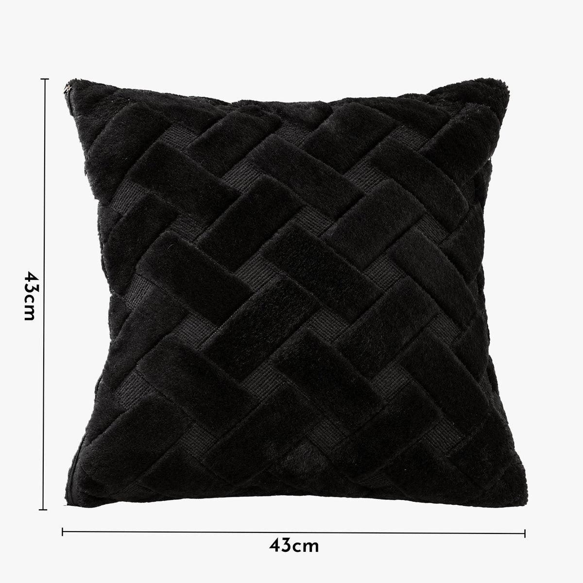 CAPRI Coussin carré en tissu à motifs noir 43x43 cm - Coussins - Mobilier Deco