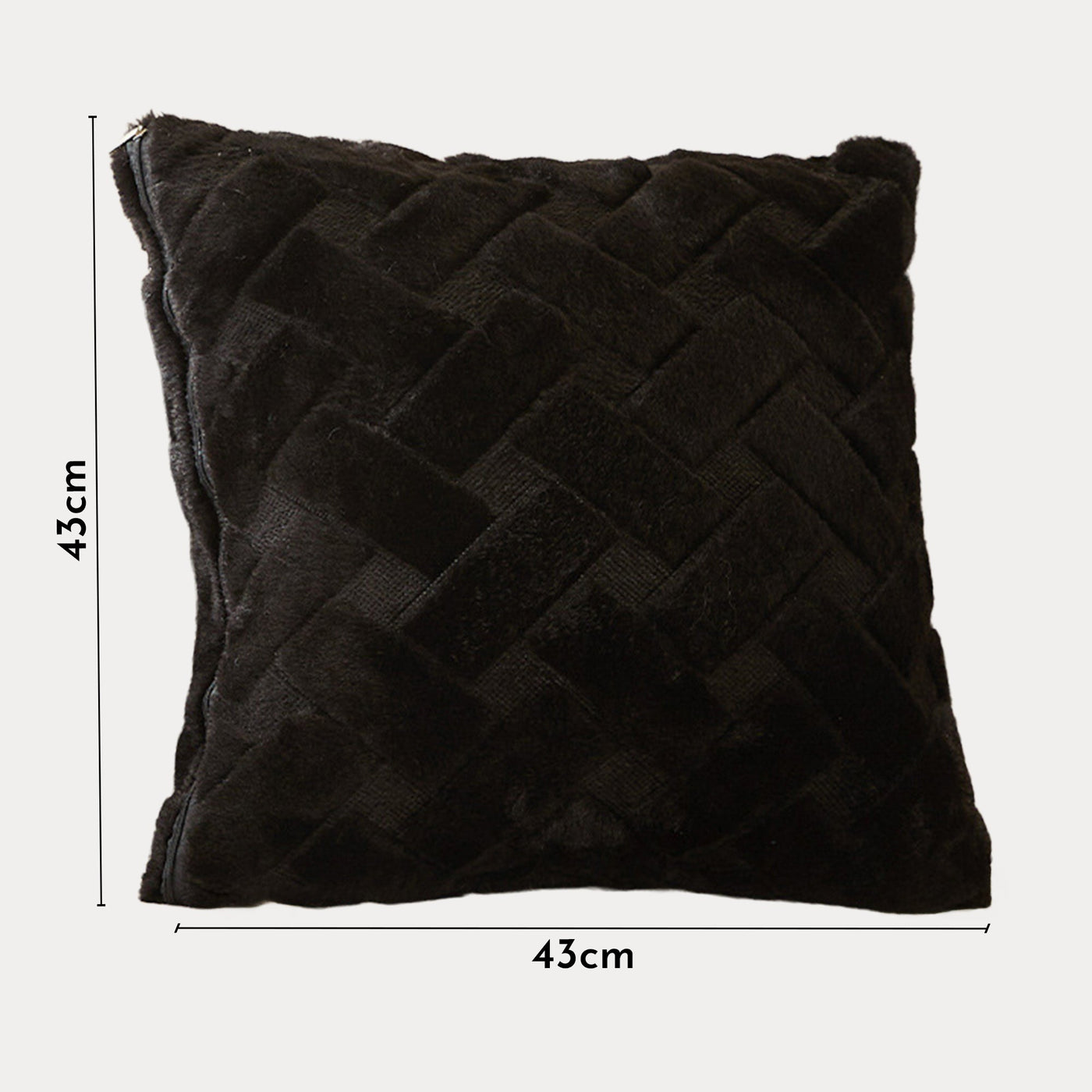 CAPRI Coussin carré en tissu à motifs noir 43x43 cm - Coussins - Mobilier Deco