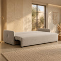 CARLA Canapé 3 places convertible en tissu beige