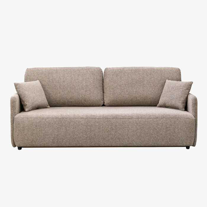 CARLA Canapé 3 places convertible en tissu taupe