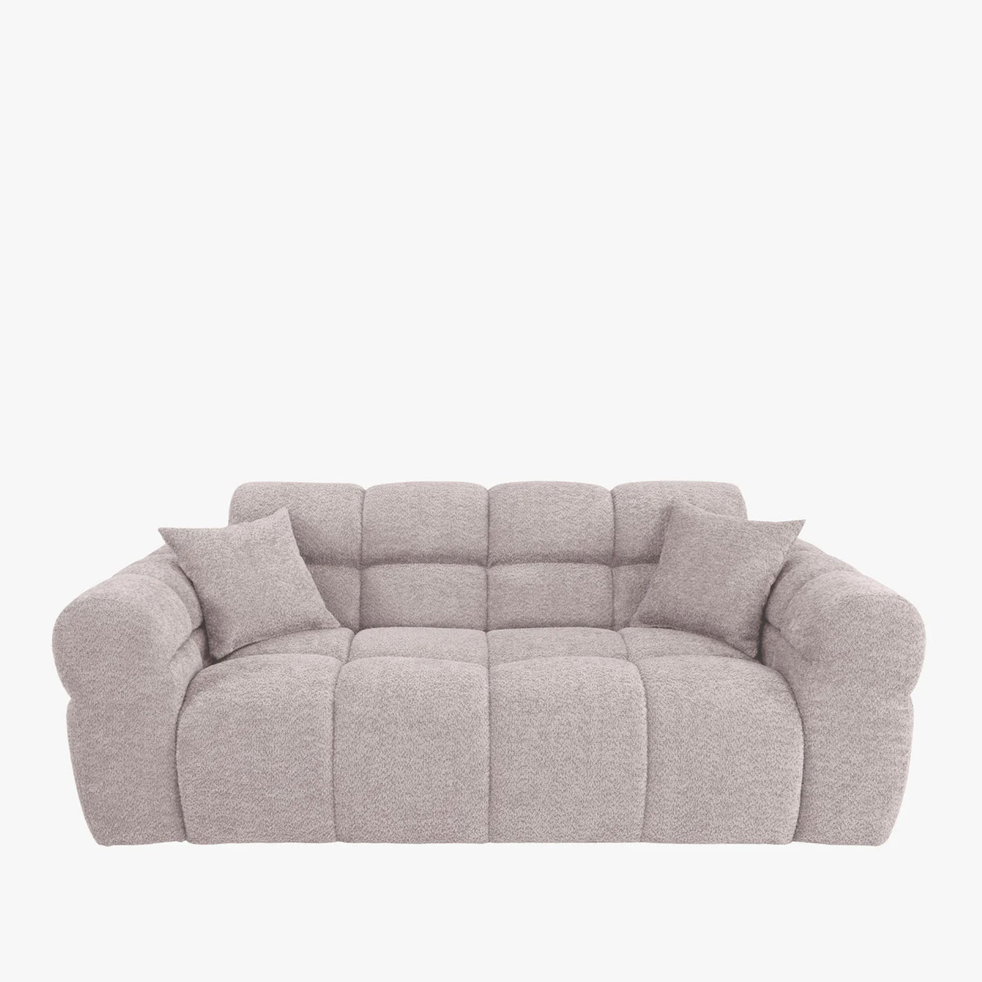CARMELA Canapé 3 places en tissu bouclette beige