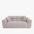 CARMELA Canapé 3 places en tissu bouclette beige