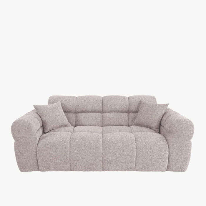 CARMELA Canapé 3 places en tissu bouclette beige