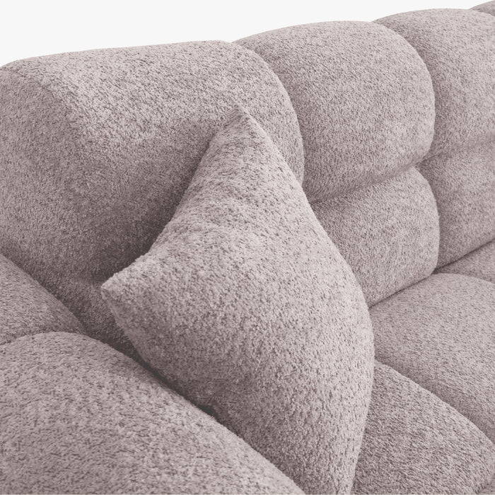 CARMELA Canapé 3 places en tissu bouclette beige
