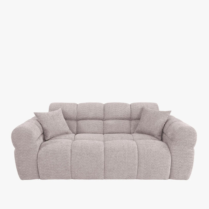 CARMELA Canapé 3 places en tissu bouclette beige