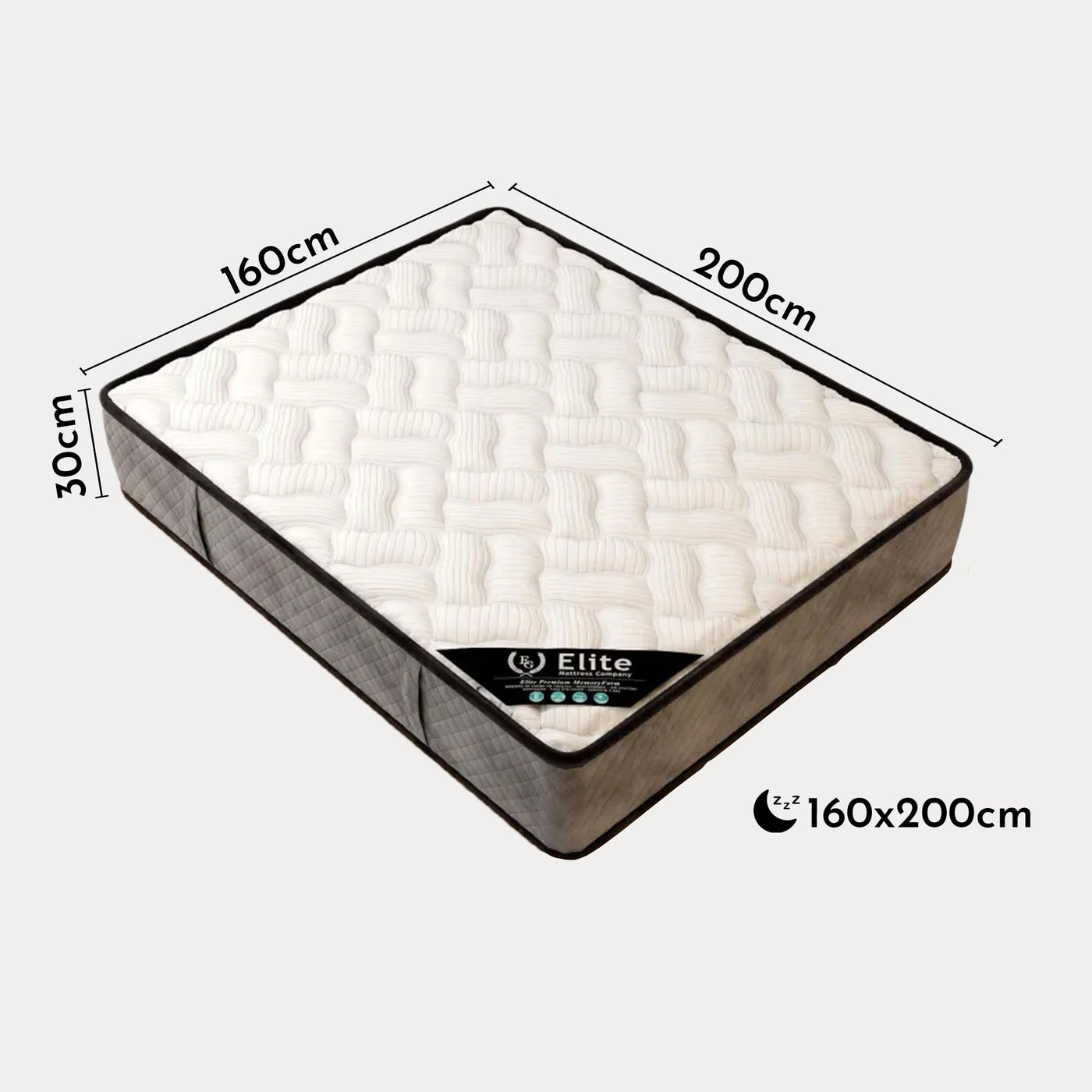 CELESTE Matelas mousse haute résilience 160x200 cm hauteur 30cm