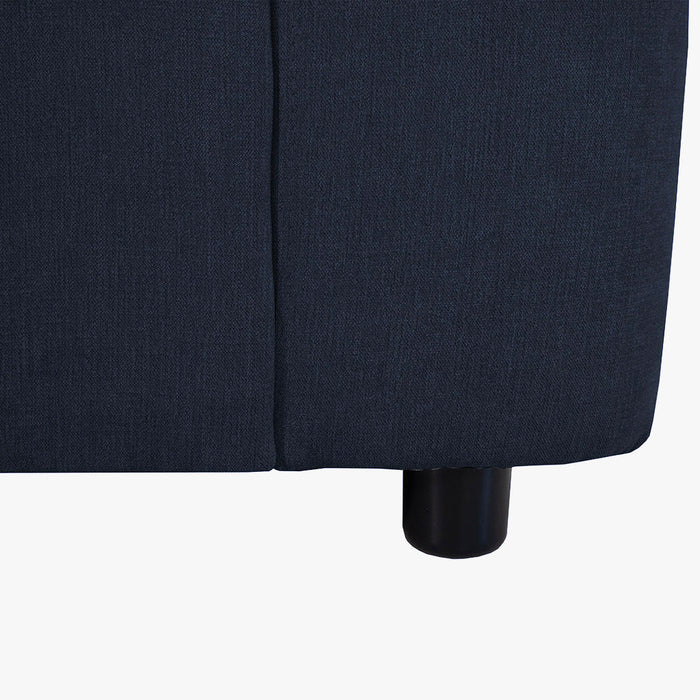 CELIA Canapé d'angle convertible et réversible avec coffre en tissu bleu