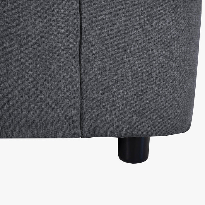 CELIA Canapé d'angle convertible et réversible avec coffre en tissu gris foncé