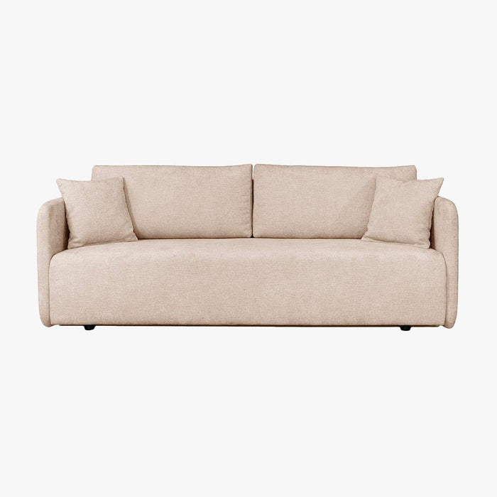 CELSY Canapé 3 places convertible avec coffre en tissu beige