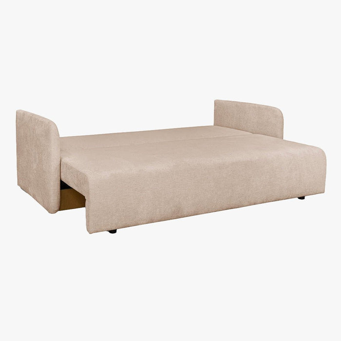 CELSY Canapé 3 places convertible avec coffre en tissu beige