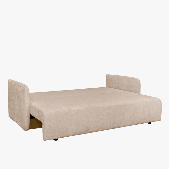 CELSY Canapé 3 places convertible avec coffre en tissu beige