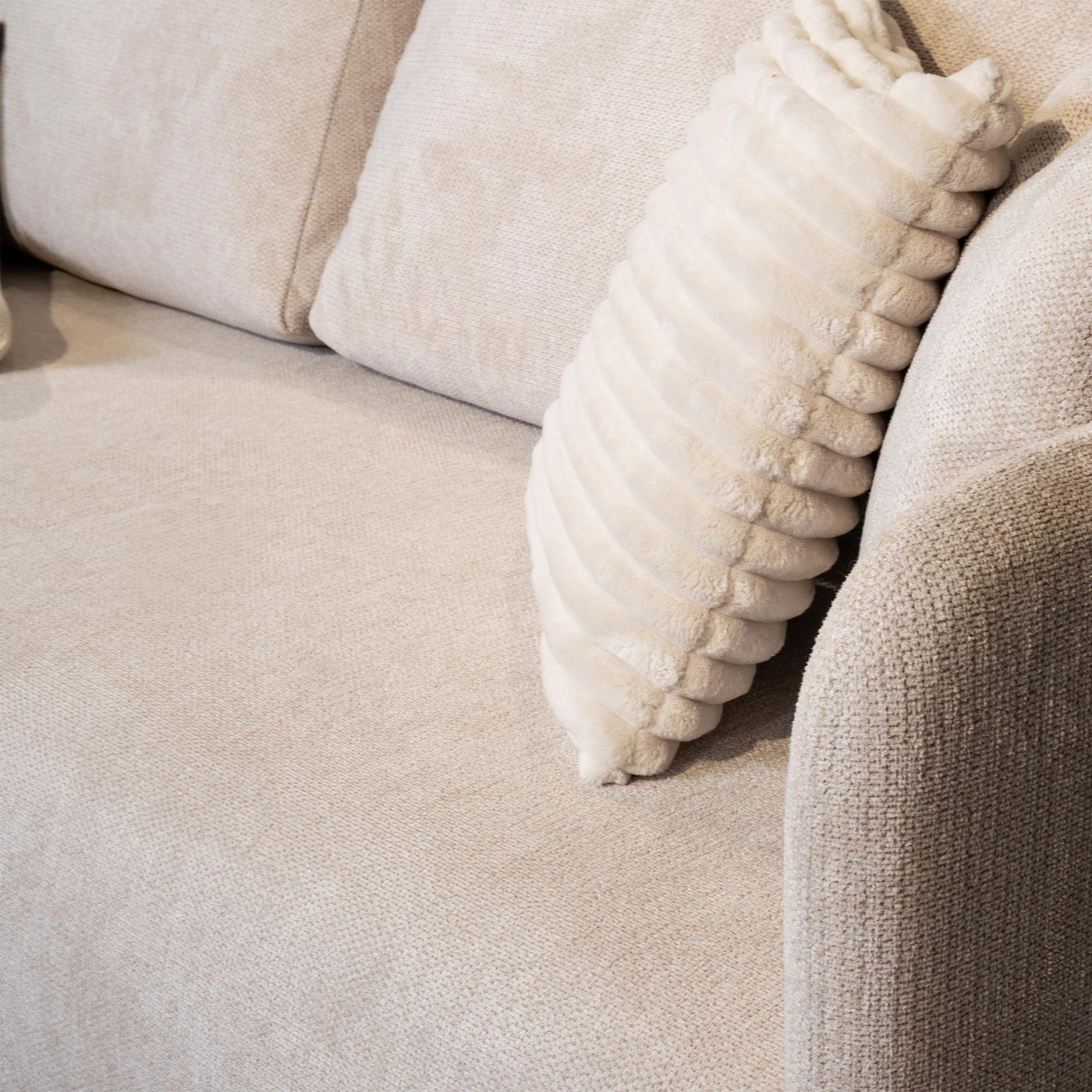 CELSY Canapé 3 places convertible avec coffre en tissu beige