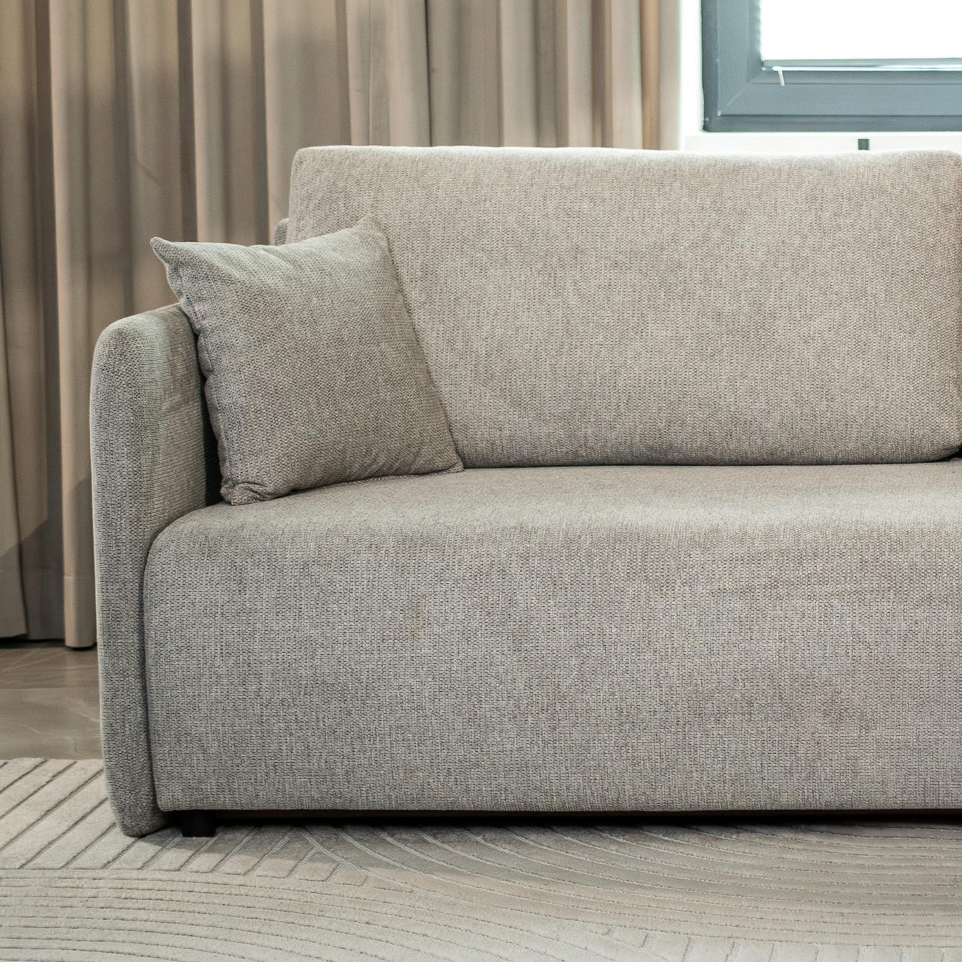 CELSY Canapé 3 places convertible avec coffre en tissu gris