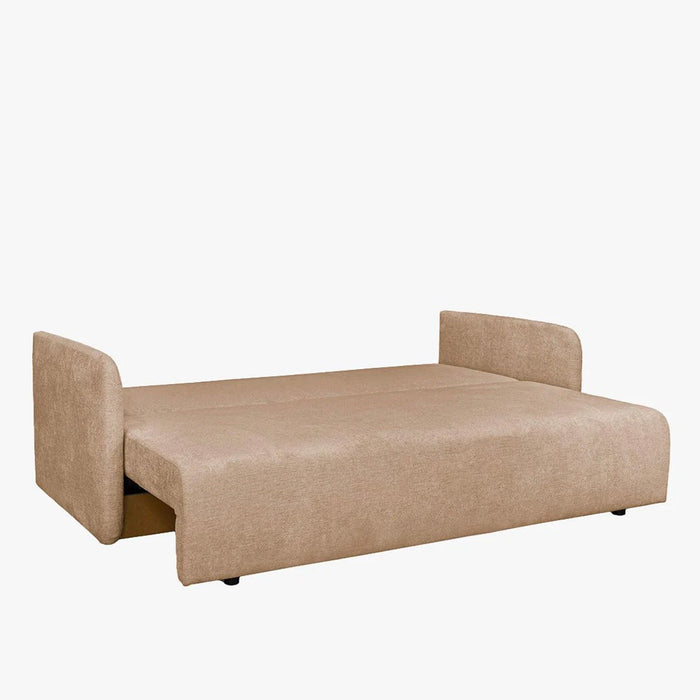CELSY Canapé 3 places convertible avec coffre en tissu taupe