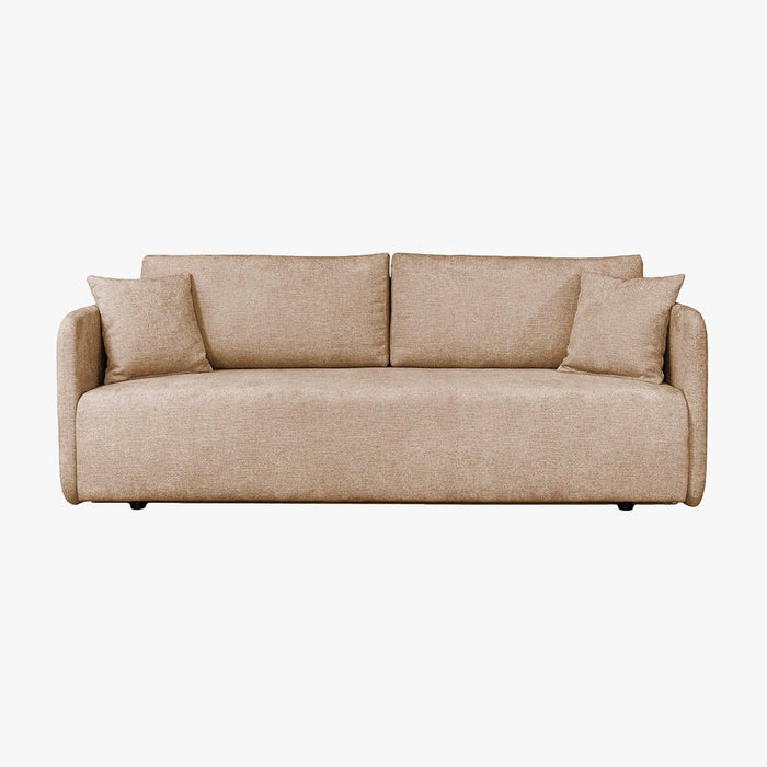 CELSY Canapé 3 places convertible avec coffre en tissu taupe