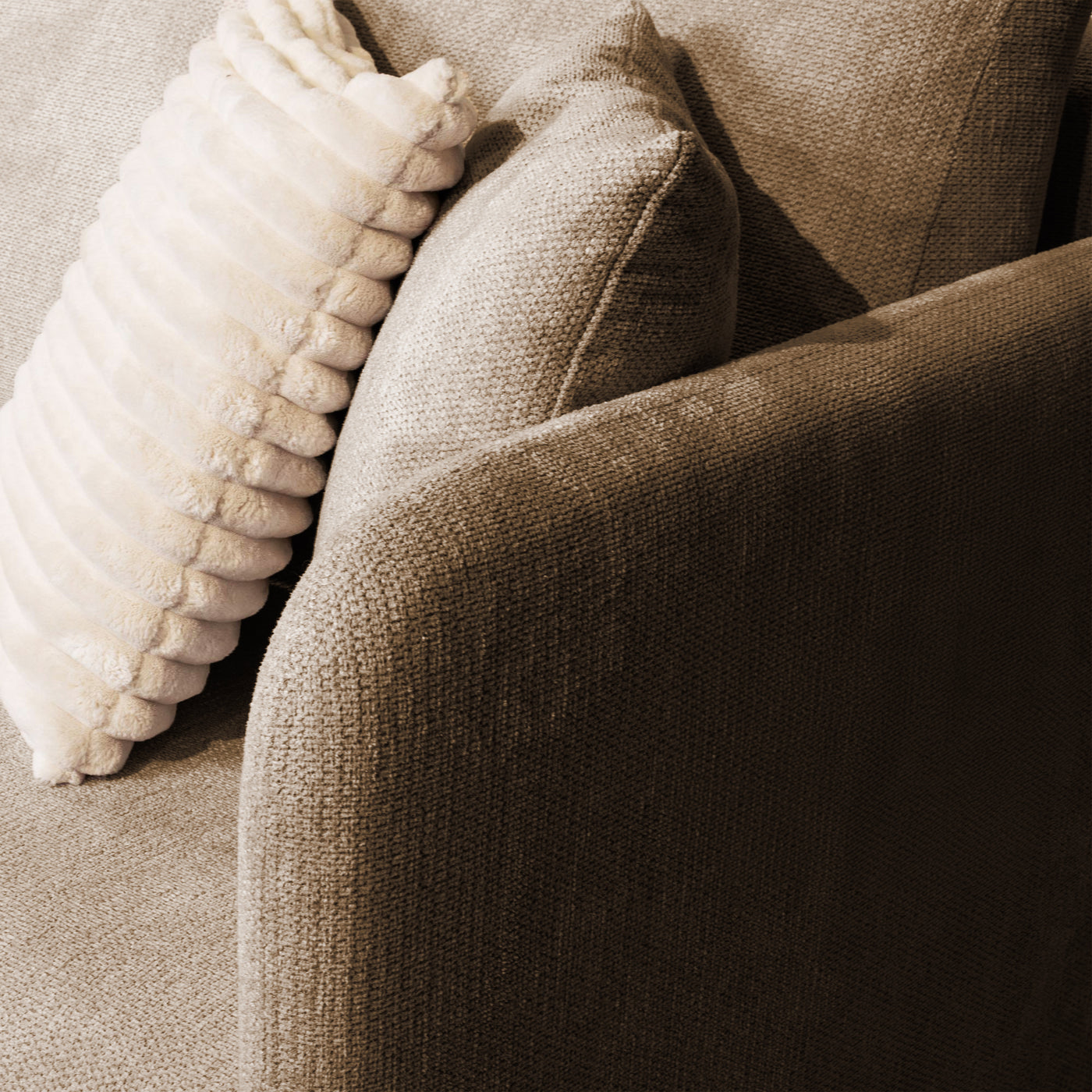 CELSY Canapé 3 places convertible avec coffre en tissu taupe
