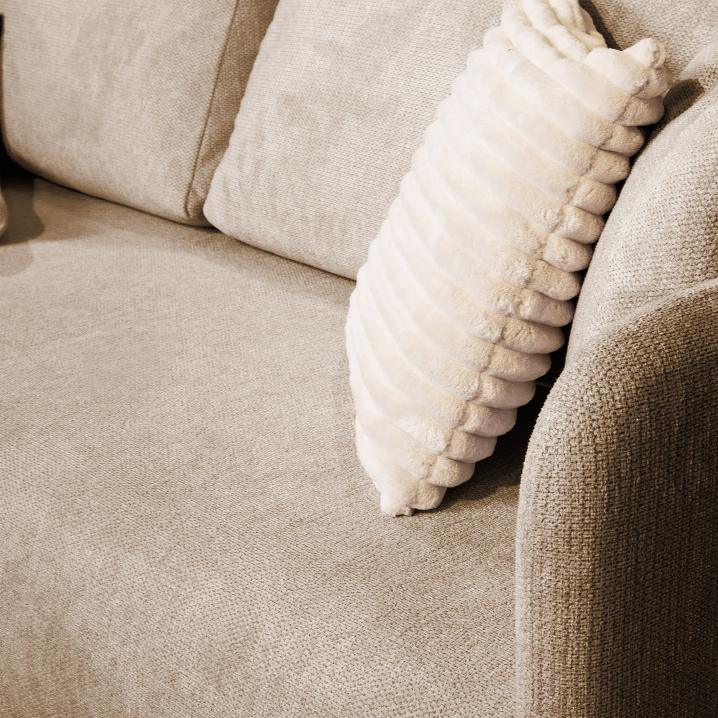 CELSY Canapé 3 places convertible avec coffre en tissu taupe