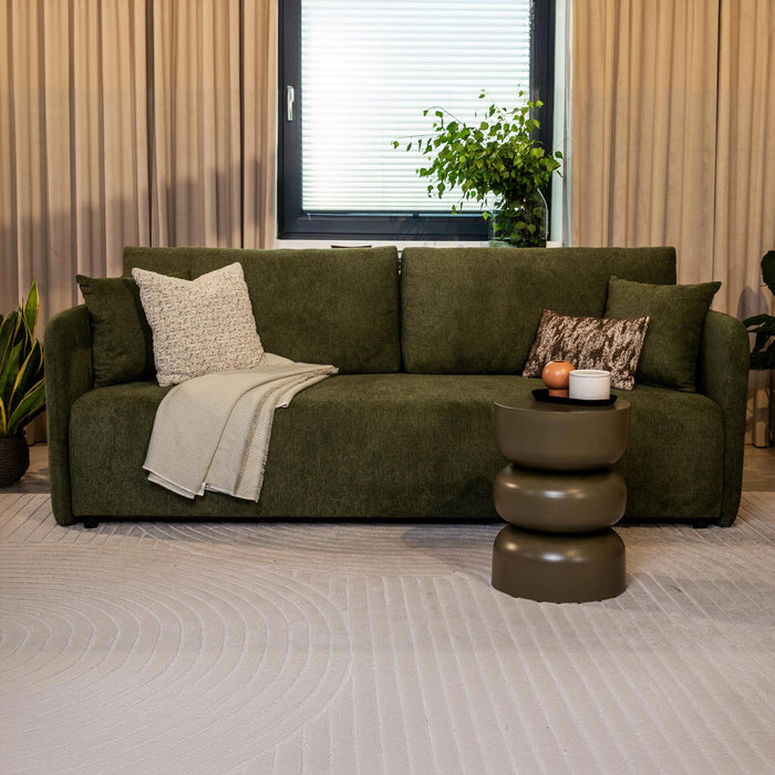 CELSY Canapé 3 places convertible avec coffre en tissu vert