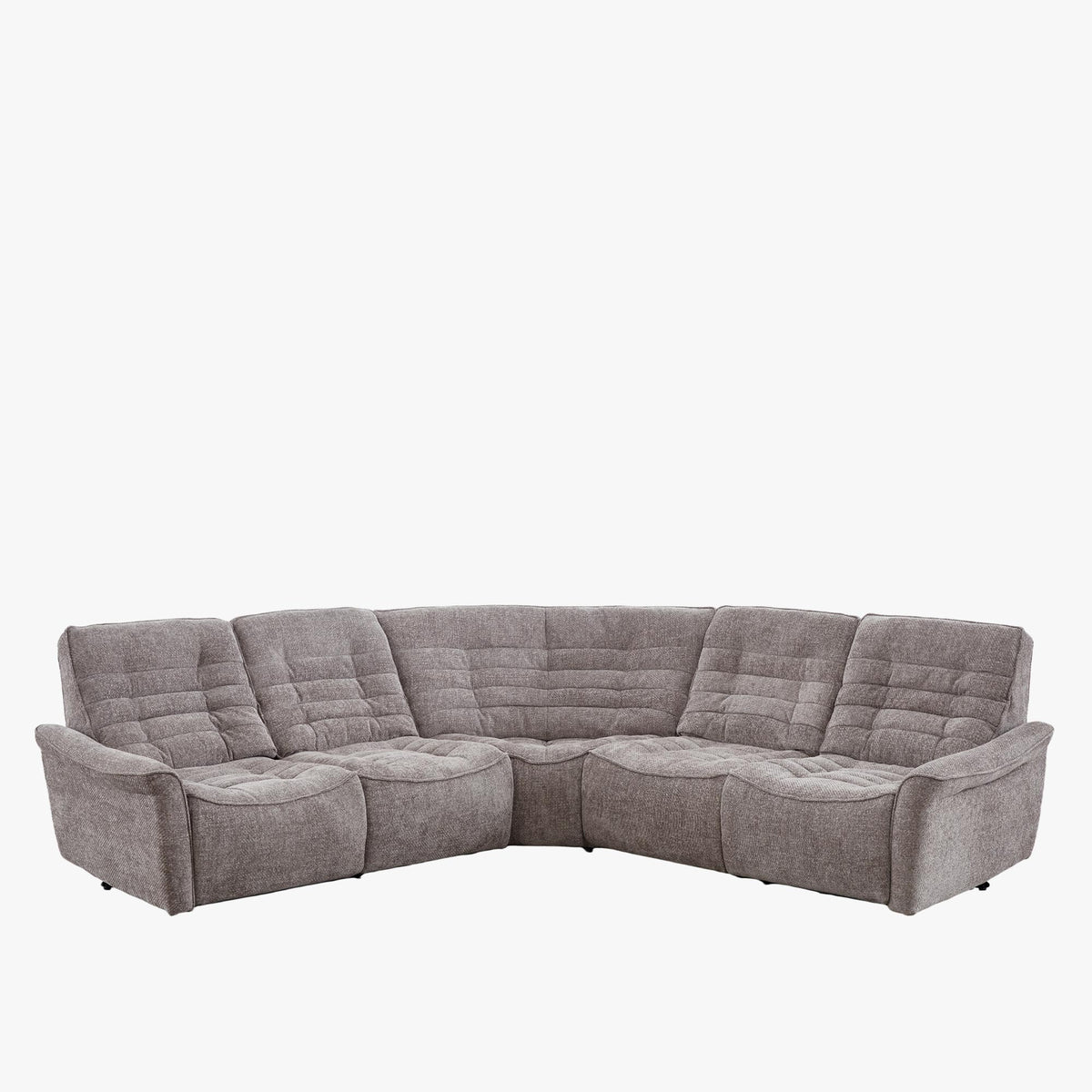 CHILLY Canapé d'angle relax électrique réversible en tissu taupe - Canapés d'angle - Mobilier Deco