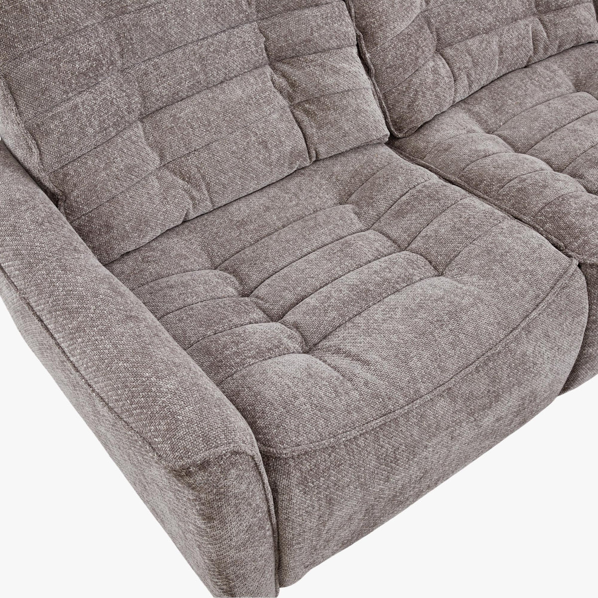 CHILLY Canapé d'angle relax électrique réversible en tissu taupe - Canapés d'angle - Mobilier Deco