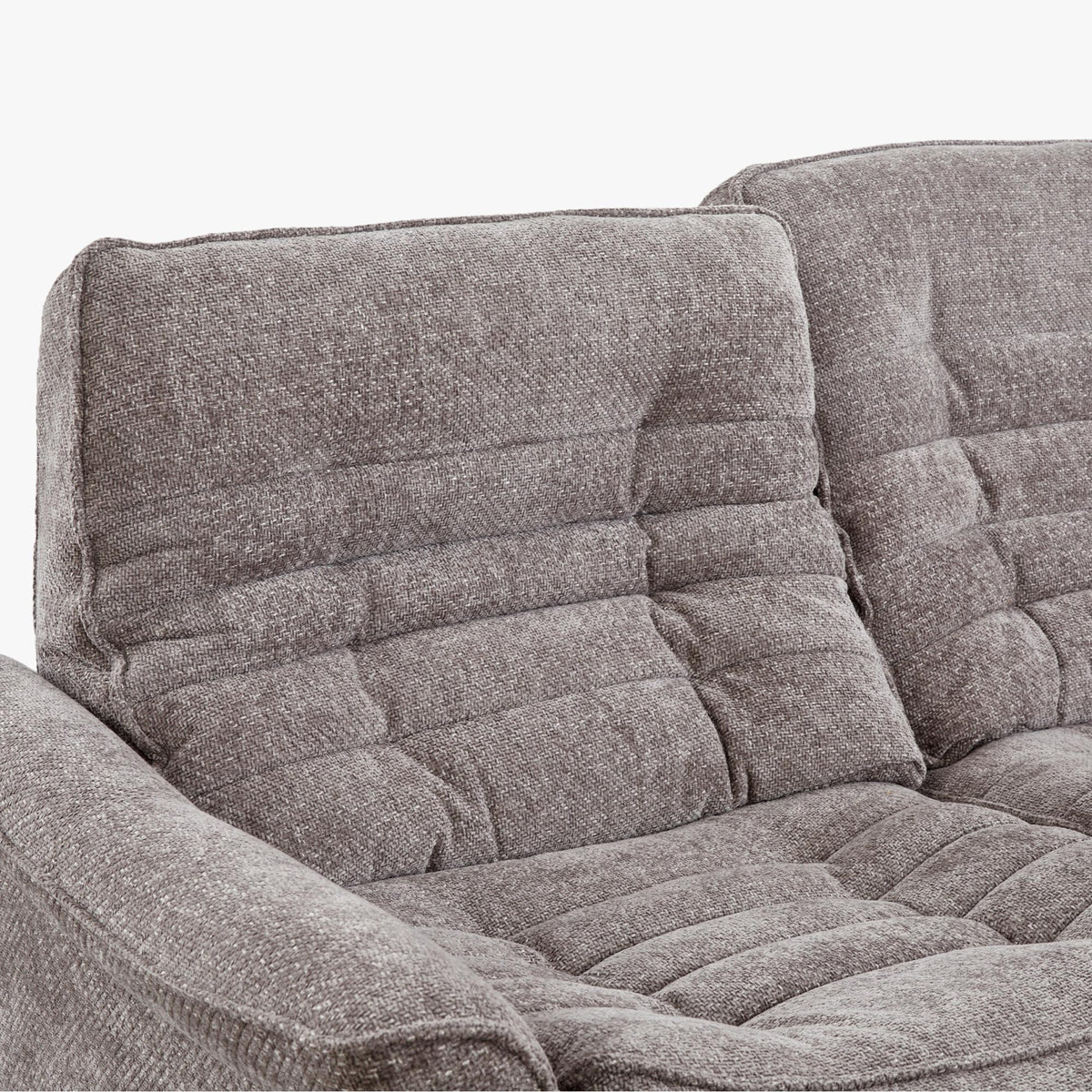 CHILLY Canapé d'angle relax électrique réversible en tissu taupe - Canapés d'angle - Mobilier Deco