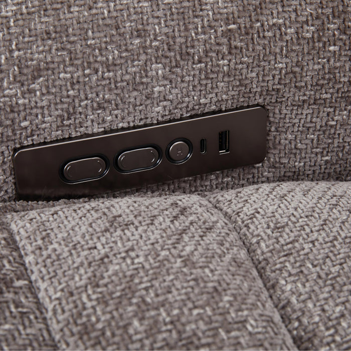 CHILLY Canapé d'angle relax électrique réversible en tissu taupe