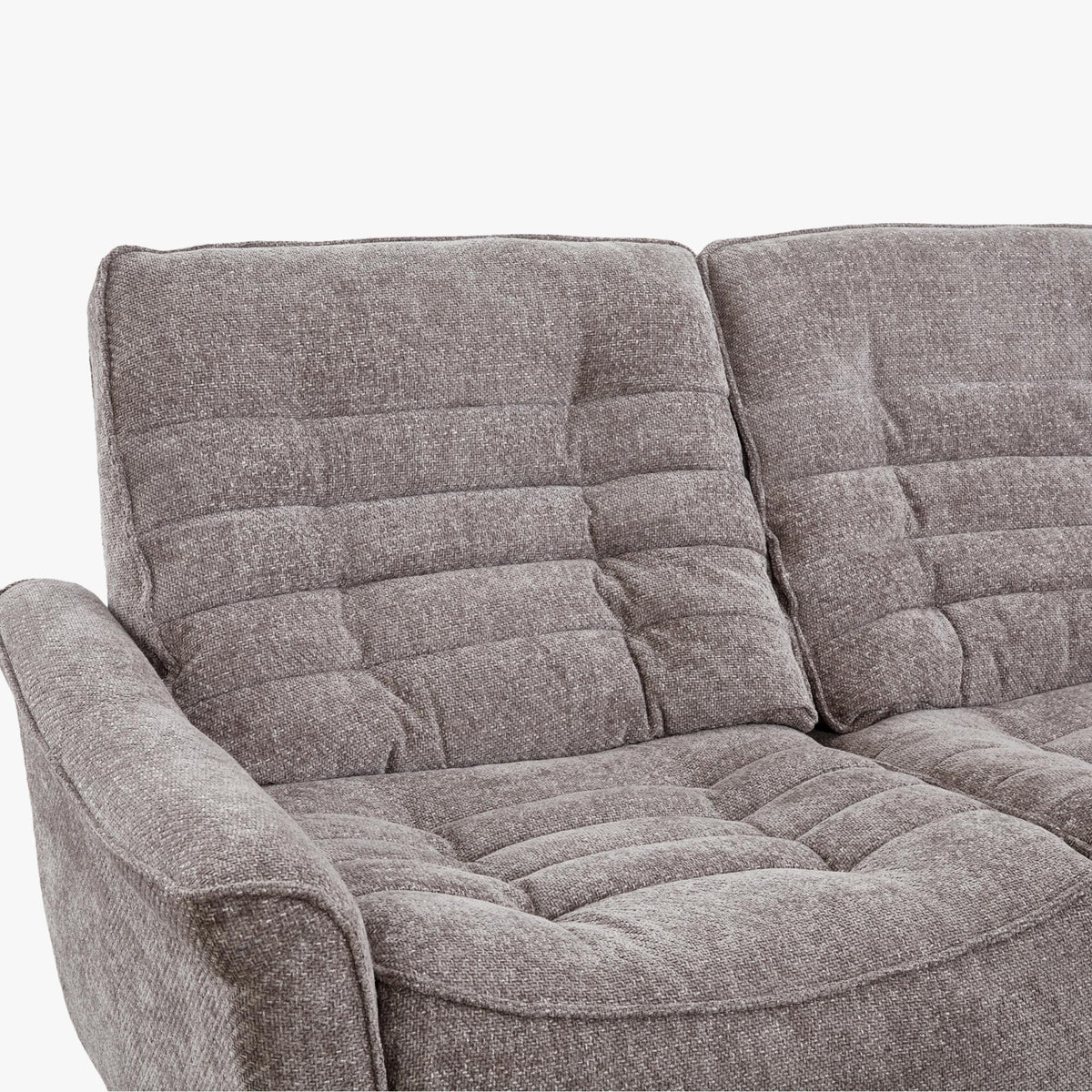 CHILLY Canapé d'angle relax électrique réversible en tissu taupe - Canapés d'angle - Mobilier Deco