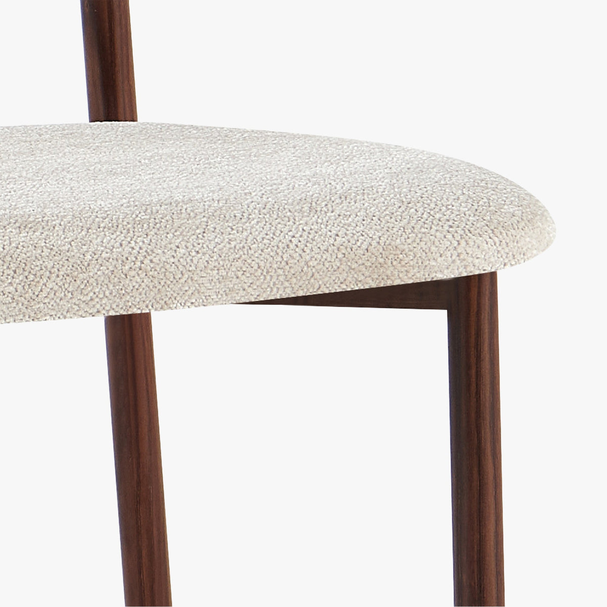 COCO Lot de 2 chaises en tissu beige piètement en métal couleur bois foncé - Mobilier Deco