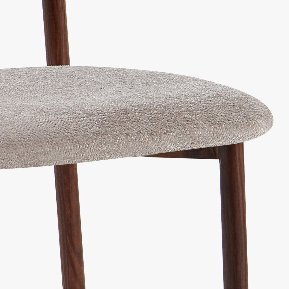 COCO Lot de 2 chaises en tissu taupe piètement en métal couleur bois foncé - Mobilier Deco