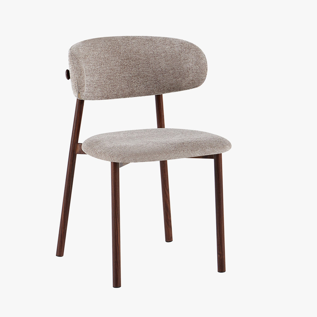 COCO Lot de 2 chaises en tissu taupe piètement en métal couleur bois foncé - Mobilier Deco
