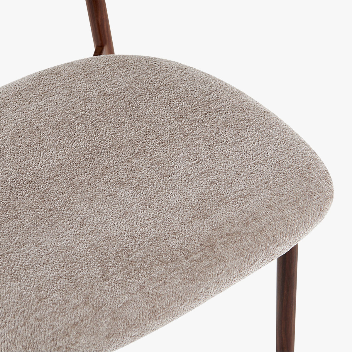 COCO Lot de 2 chaises en tissu taupe piètement en métal couleur bois foncé - Mobilier Deco