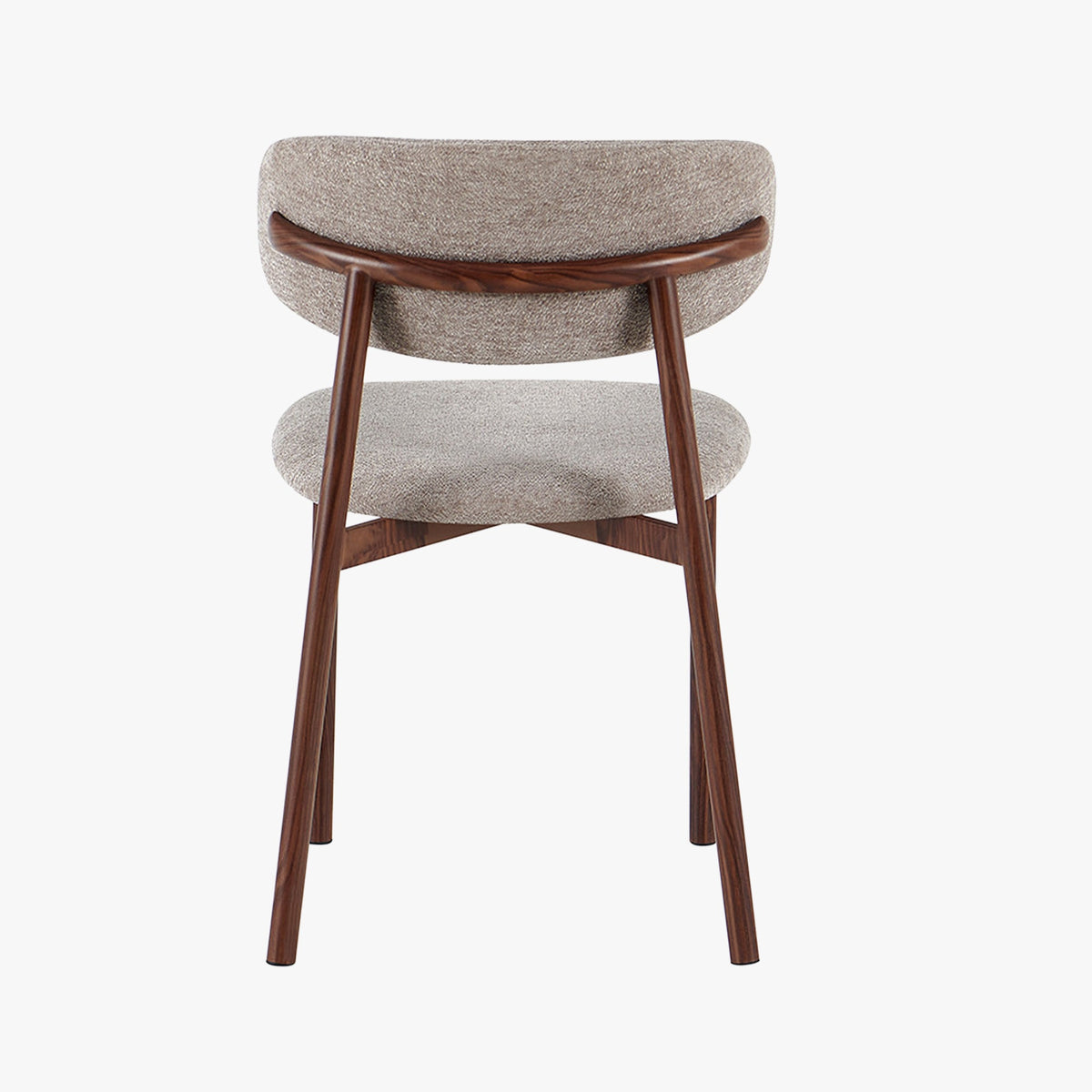 COCO Lot de 2 chaises en tissu taupe piètement en métal couleur bois foncé - Mobilier Deco