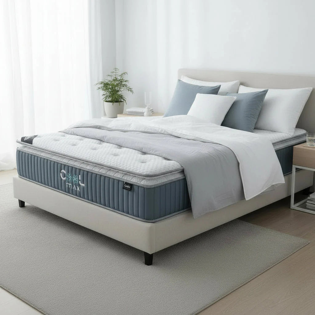 COOL MAX - Matelas mémoire de forme à ressorts ensachés