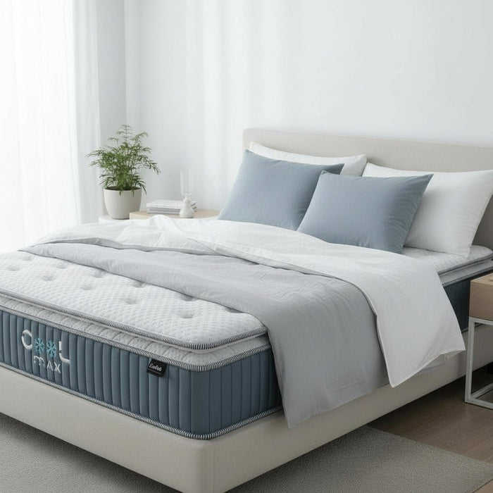 COOL MAX Matelas mémoire de forme et ressorts ensachés 160x200 cm épaisseur 31 cm