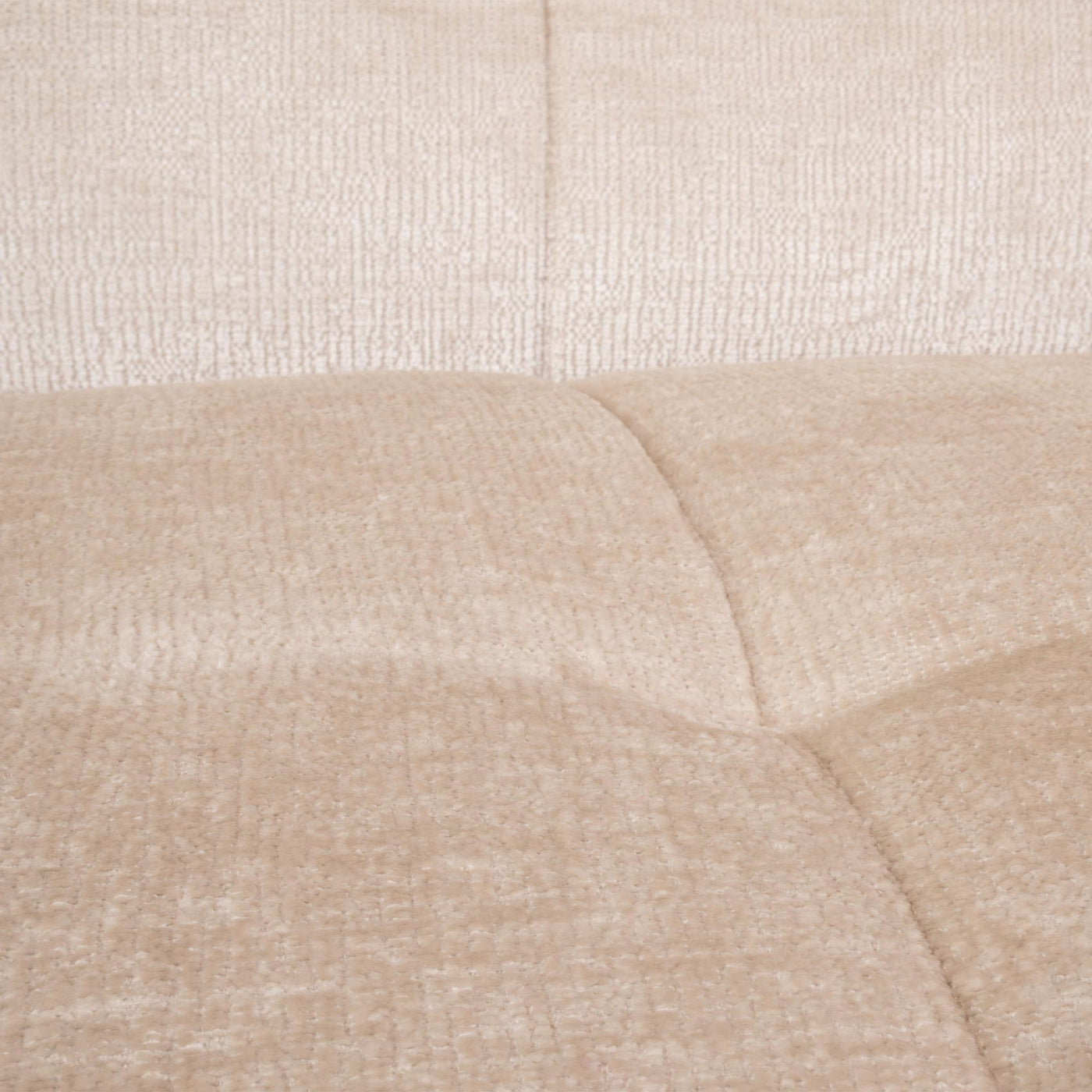 CYNDA Canapé d'angle en tissu capitonné beige - Angle droit