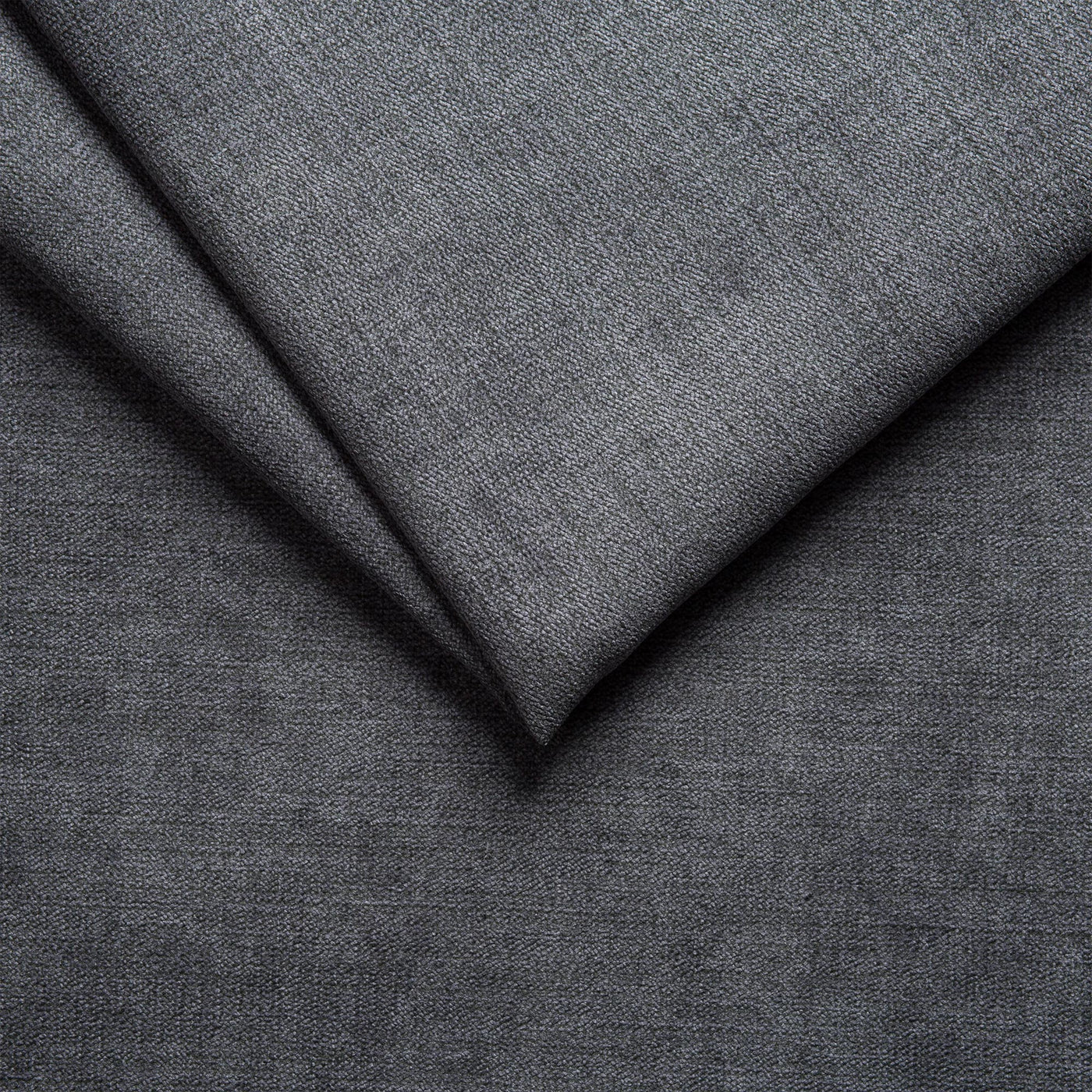 CYRUS Canapé panoramique convertible avec coffre en tissu gris - Angle droit