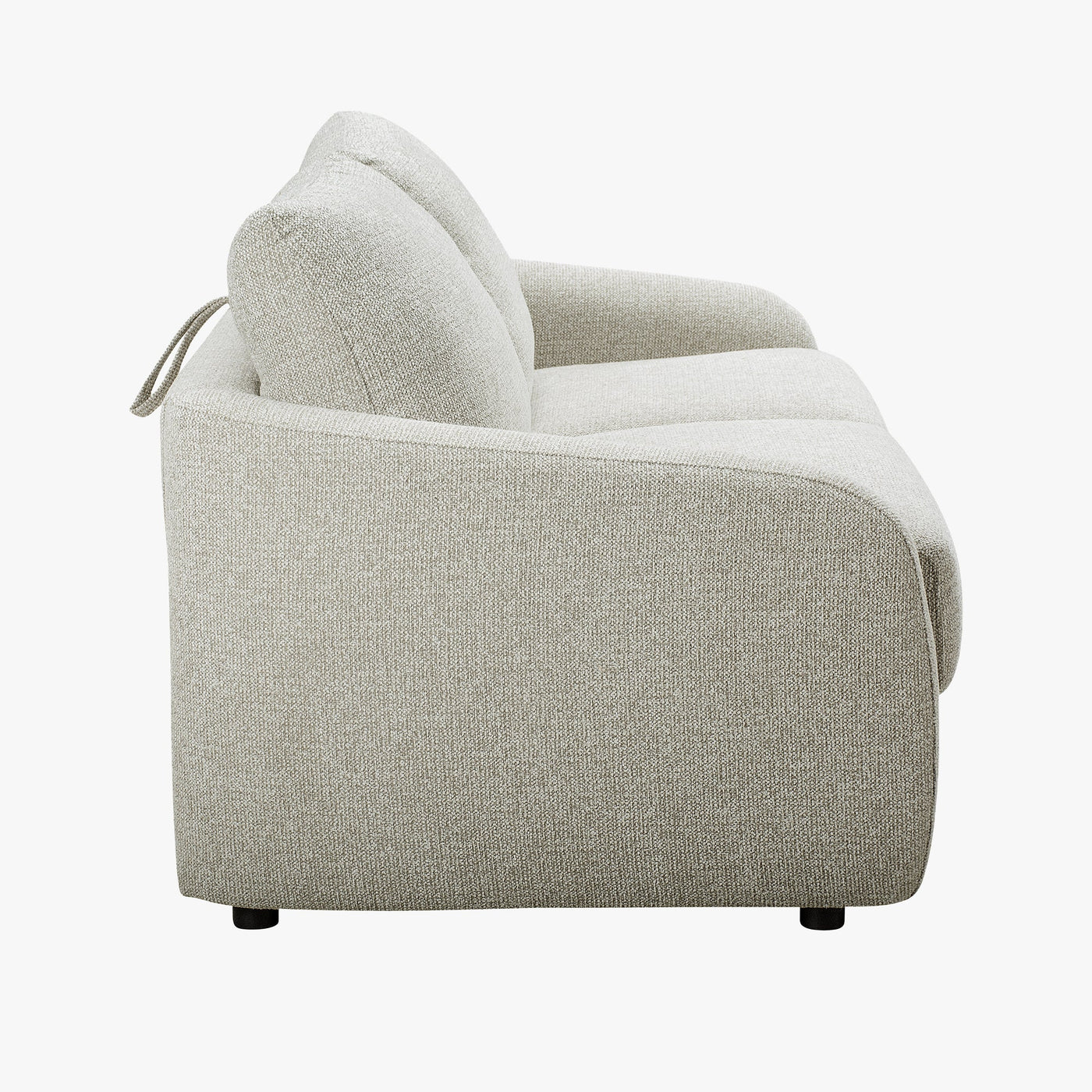 DAEL Canapé 3 places convertible matelas 12 cm en tissu beige - Canapés convertibles - Mobilier Deco