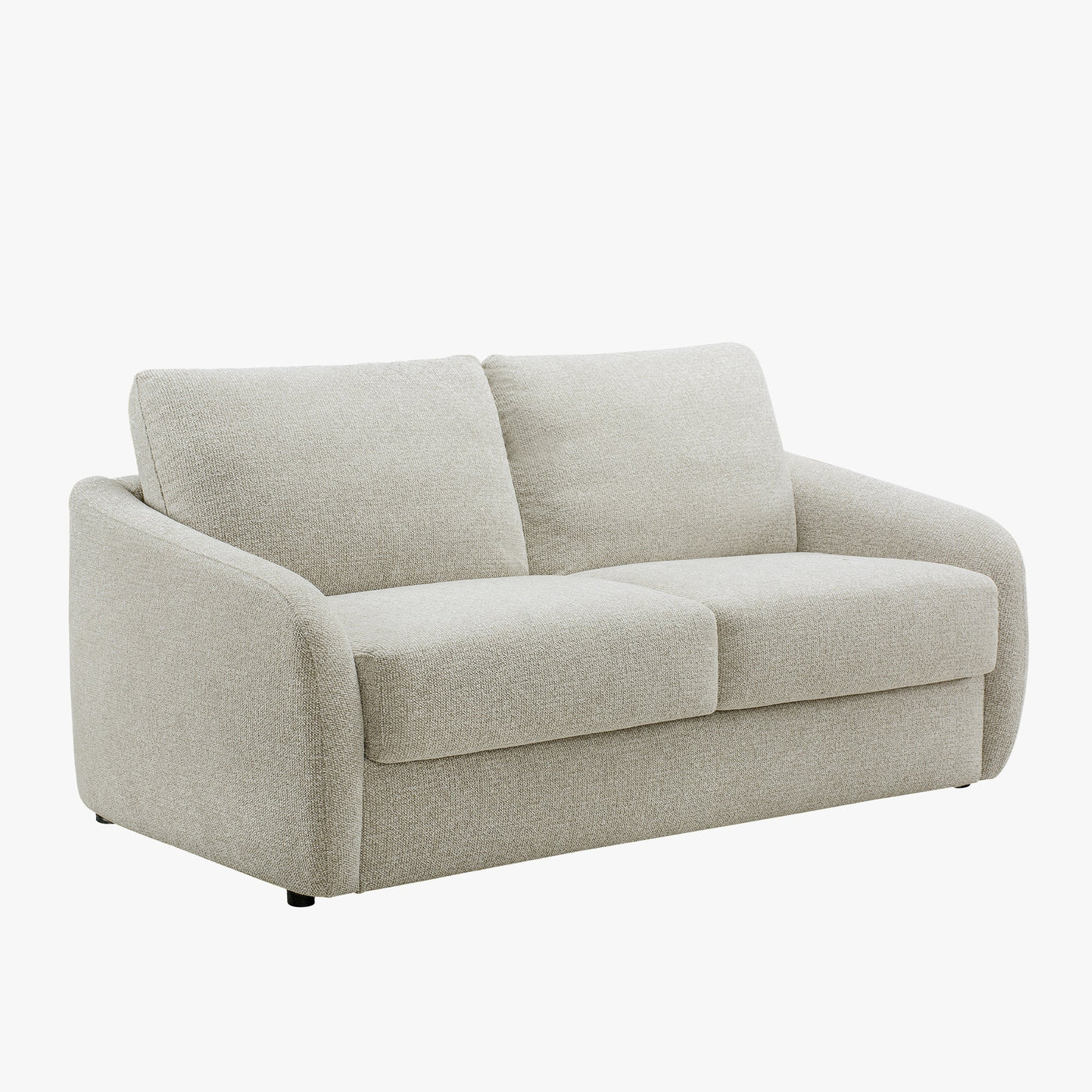 DAEL Canapé 3 places convertible matelas 12 cm en tissu beige - Canapés convertibles - Mobilier Deco