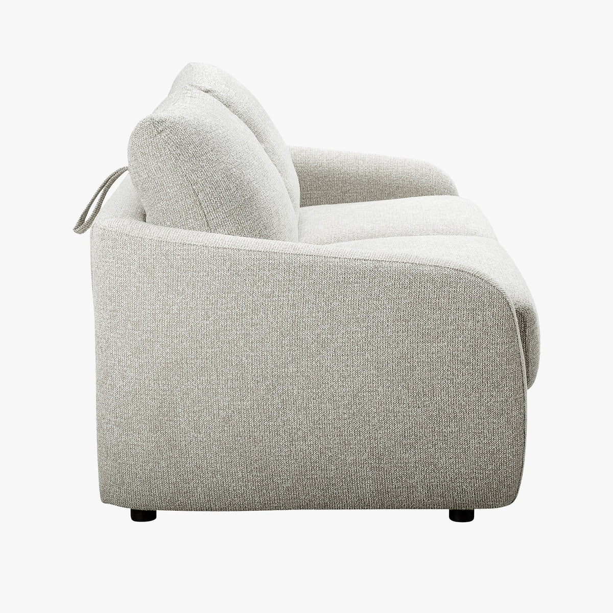DAEL Canapé 3 places convertible matelas 12 cm en tissu beige - Canapés convertibles - Mobilier Deco