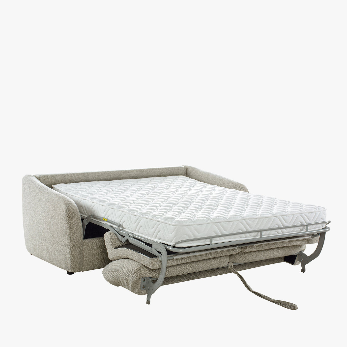 DAEL Canapé 3 places convertible matelas 12 cm en tissu beige - Canapés convertibles - Mobilier Deco