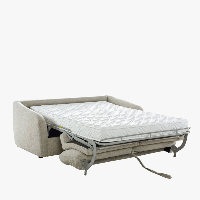 DAEL Canapé 3 places convertible matelas 12 cm en tissu beige