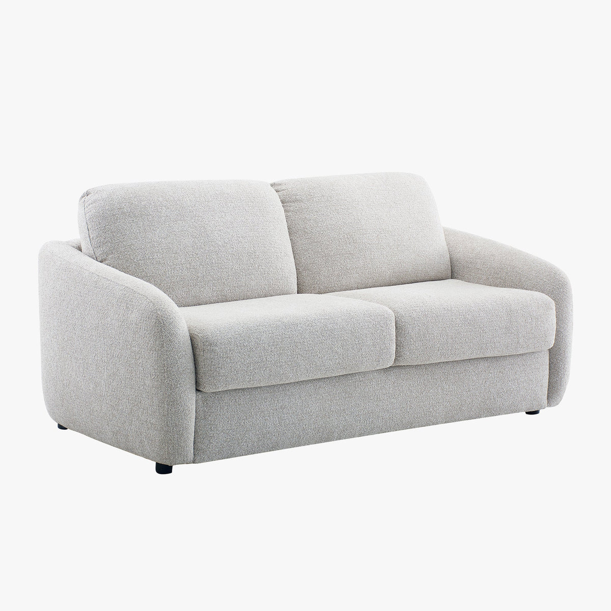 DAEL Canapé 3 places convertible matelas 12 cm en tissu blanc écru - Canapés convertibles - Mobilier Deco