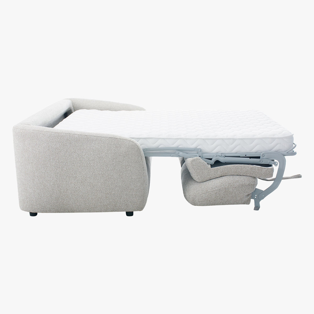 DAEL Canapé 3 places convertible matelas 12 cm en tissu blanc écru - Canapés convertibles - Mobilier Deco