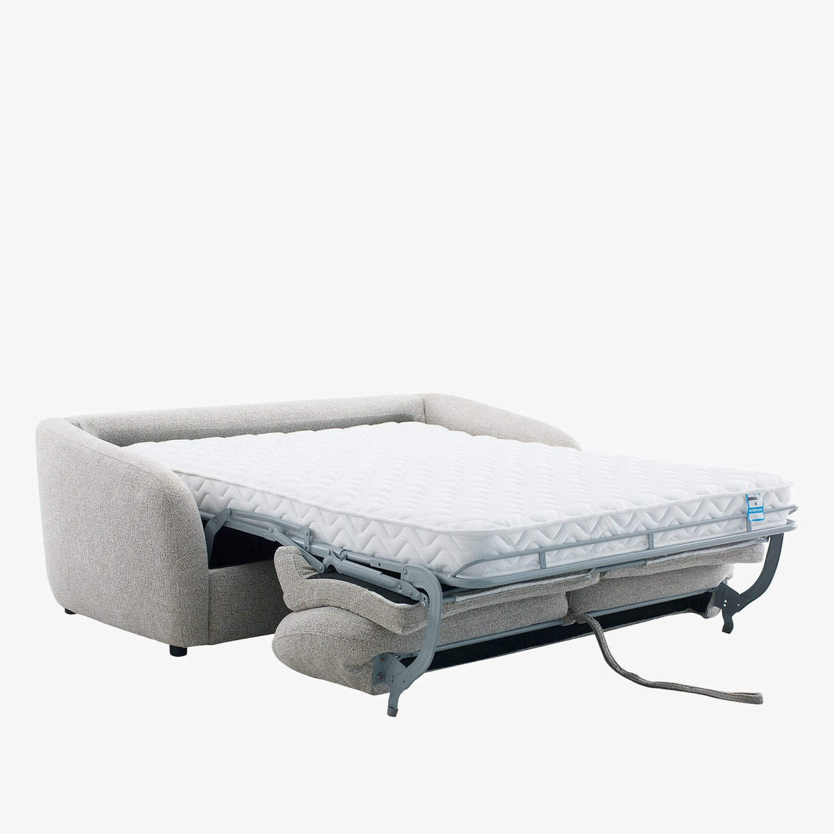 DAEL Canapé 3 places convertible matelas 12 cm en tissu blanc écru - Canapés convertibles - Mobilier Deco