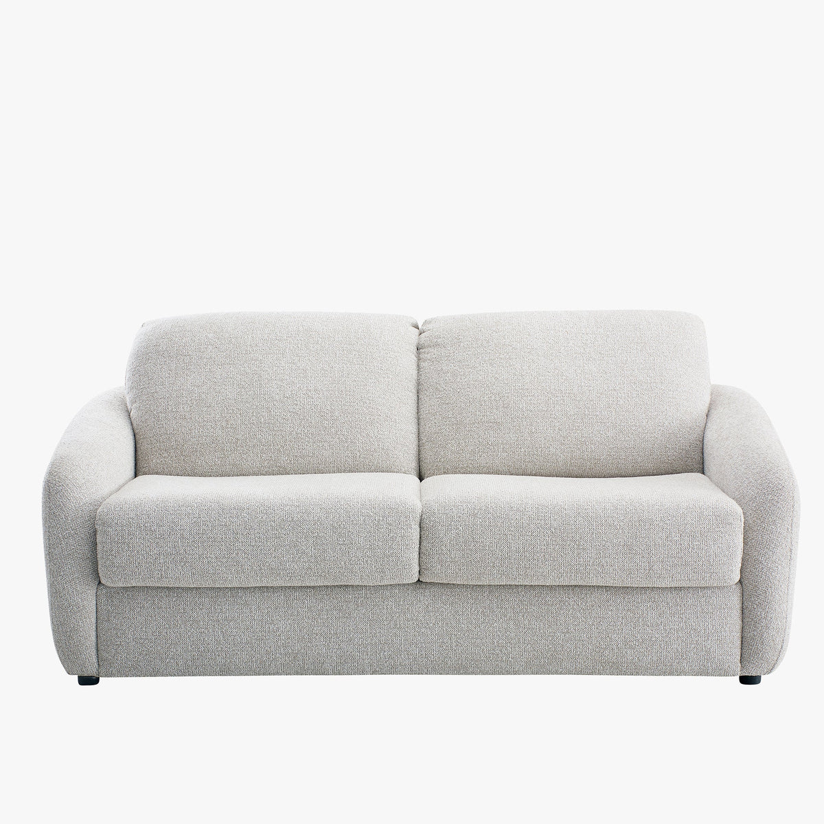 DAEL Canapé 3 places convertible matelas 12 cm en tissu blanc écru - Canapés convertibles - Mobilier Deco