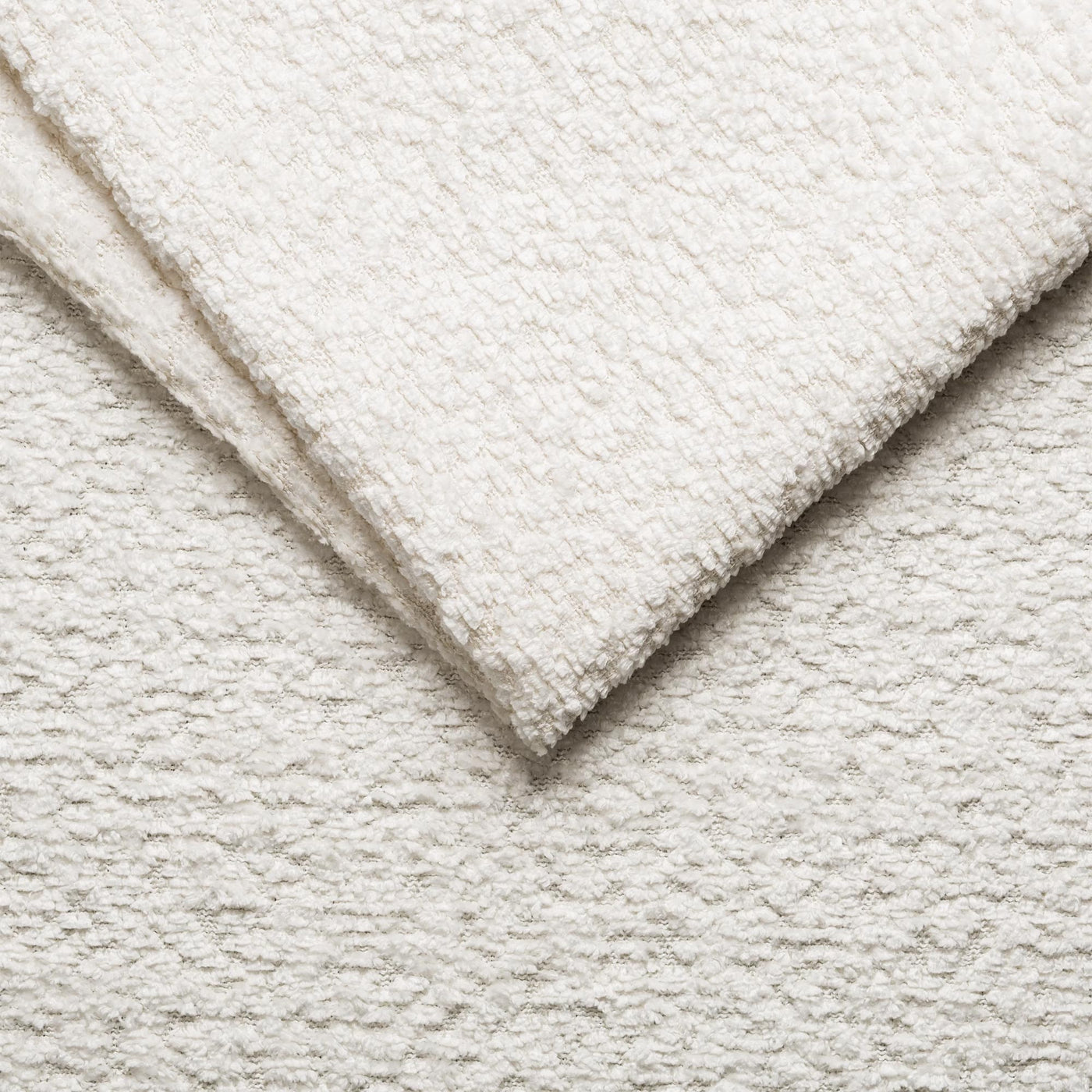 DALIA Canapé d'angle avec dossier amovible en tissu blanc écru - Angle gauche